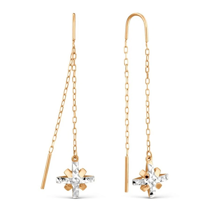 Серьги  из красного золота