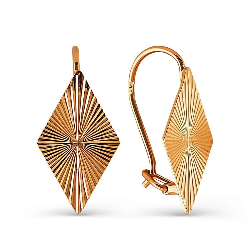 Серьги  из красного золота