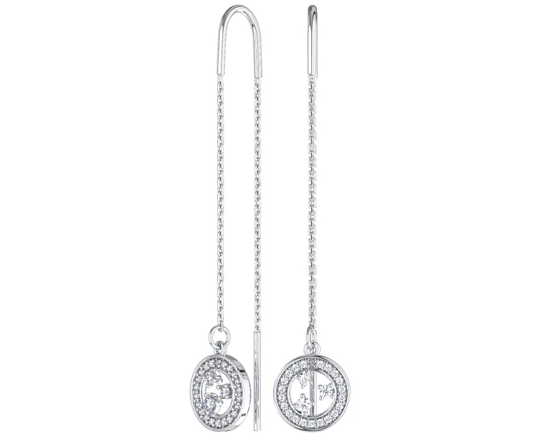 Серьги  серебряные с фианитом