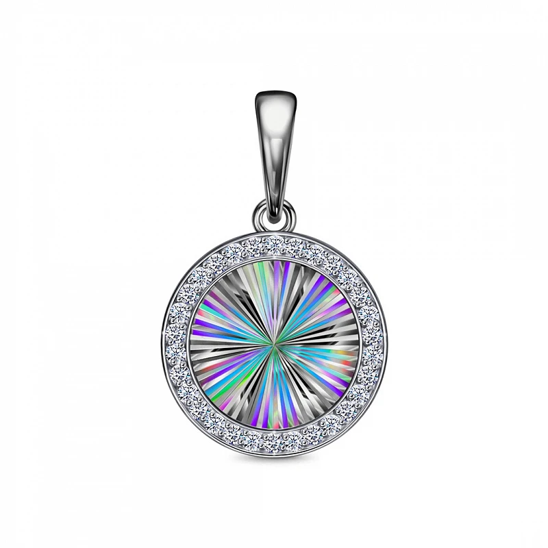 Подвеска  из белого золота с фианитом