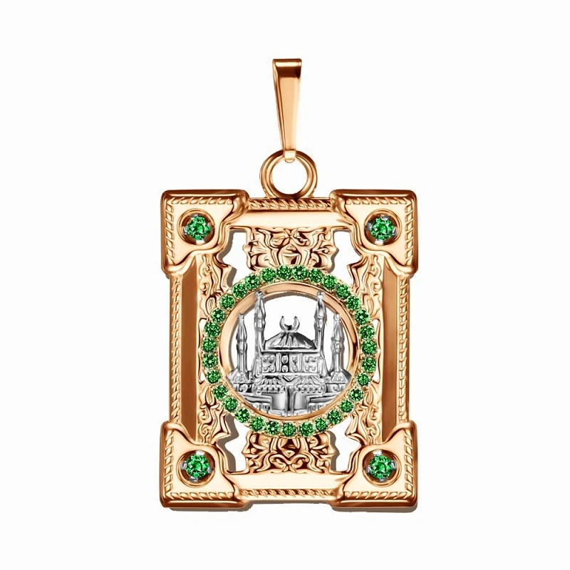 Подвеска  из красного золота с фианитом