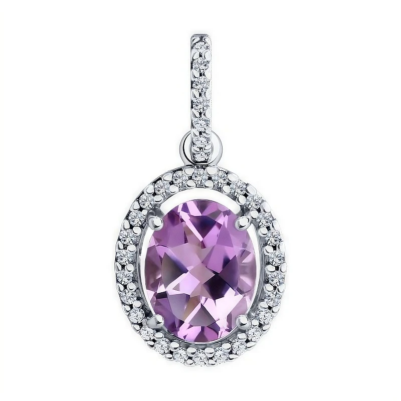 Подвеска  серебряная с аметистом