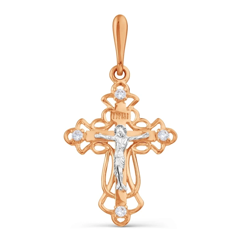 Подвеска  из красного золота с фианитом