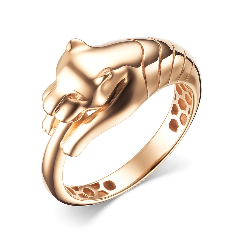 Кольцо  из красного золота с фианитом