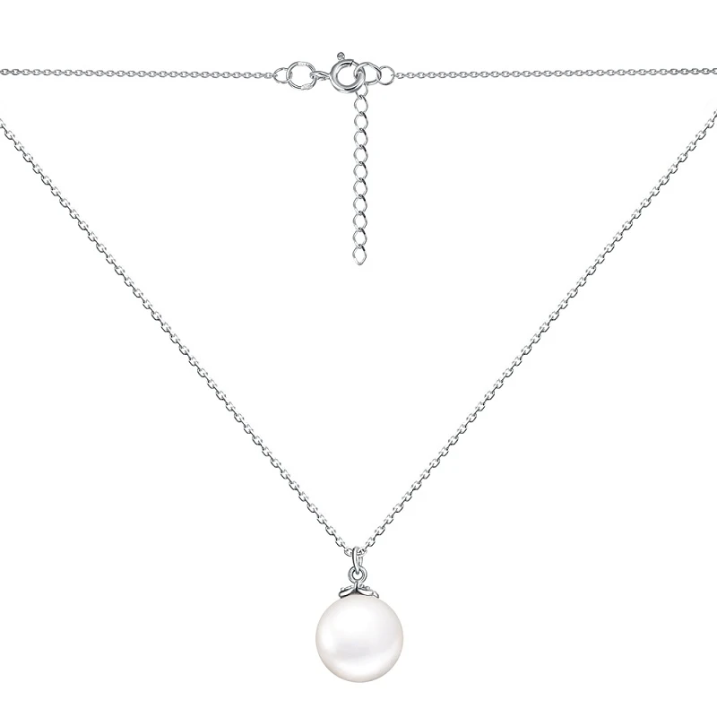 Колье  серебряное с жемчугом