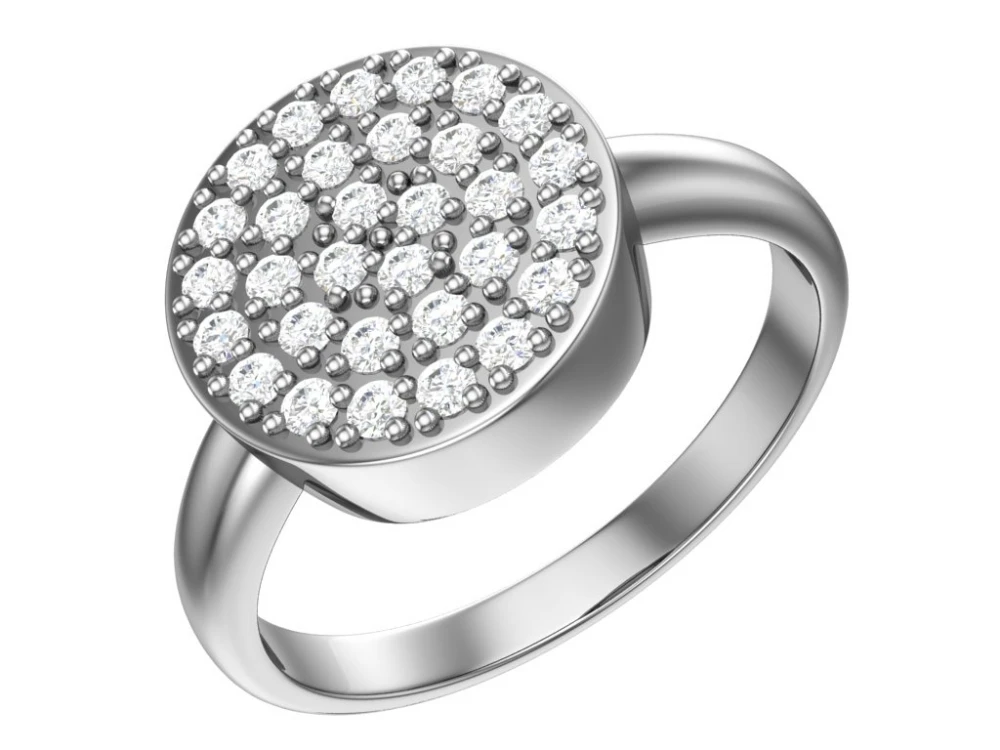 Кольцо  серебряное с фианитом