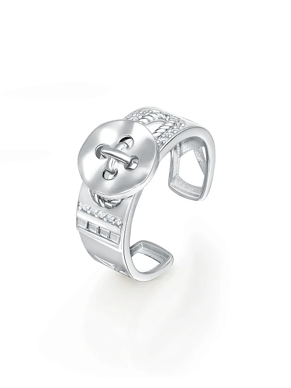 Кольцо  серебряное с фианитом