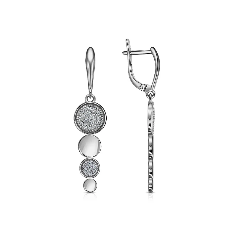 Серьги  серебряные с фианитом