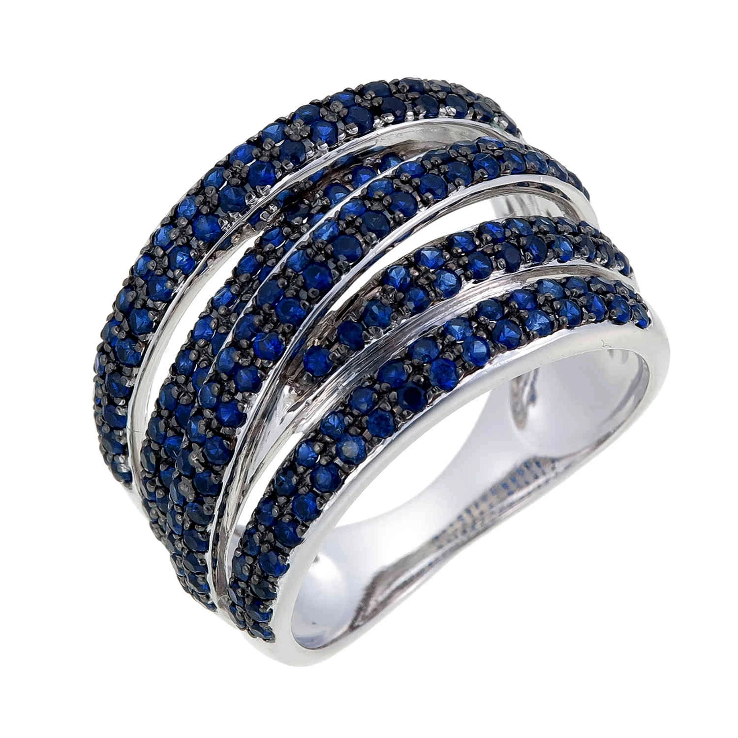 Кольцо  из белого золота с сапфиром