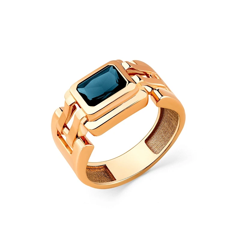 Кольцо  из красного золота с топазом