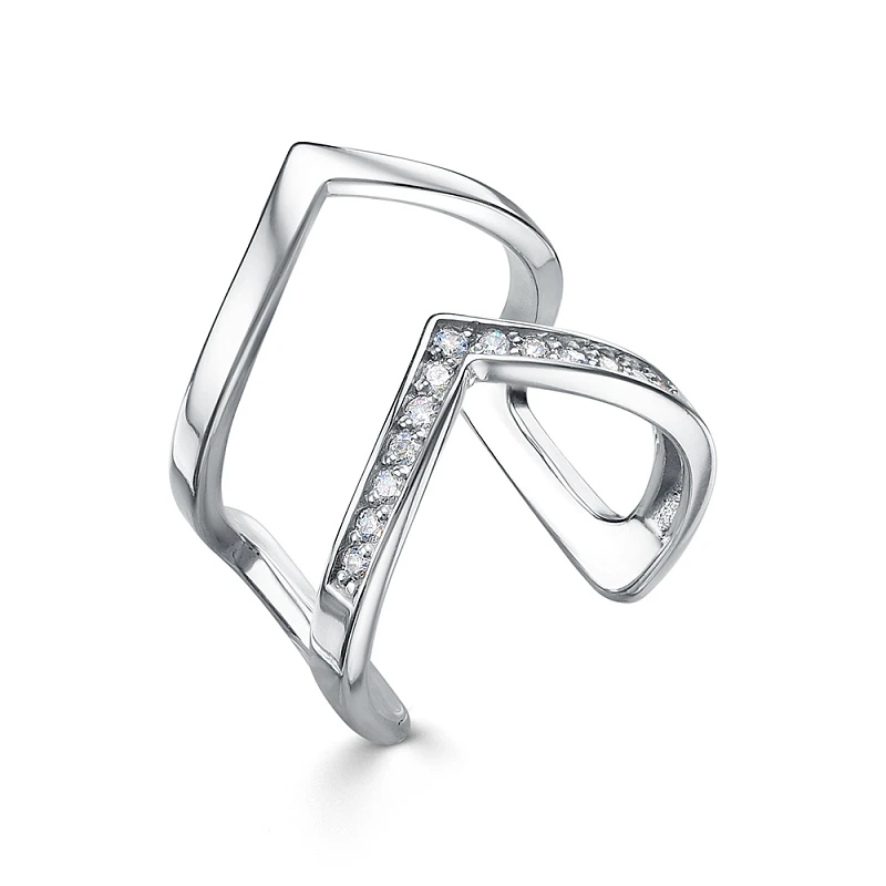 Кольцо  серебряное с фианитом