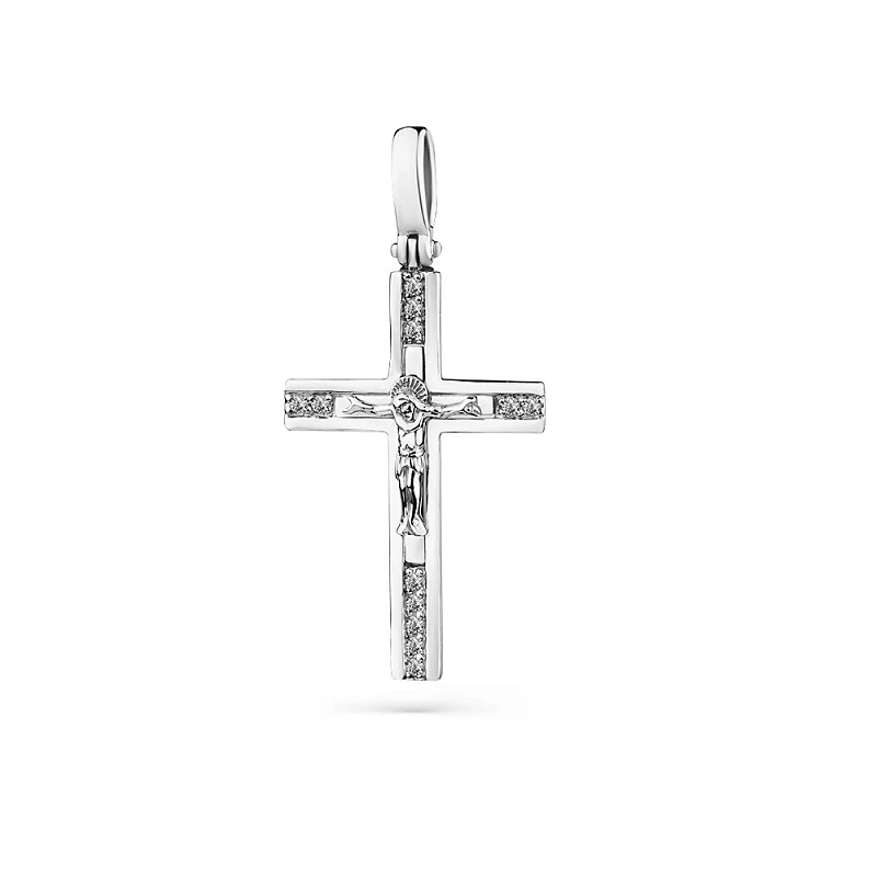 Подвеска  из белого золота с природным бриллиантом