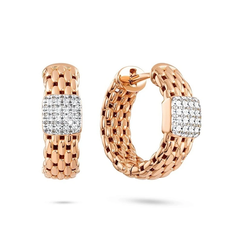 Серьги «Goldman» из красного золота с фианитом