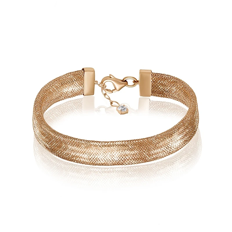 Браслет  из красного золота с фианитом