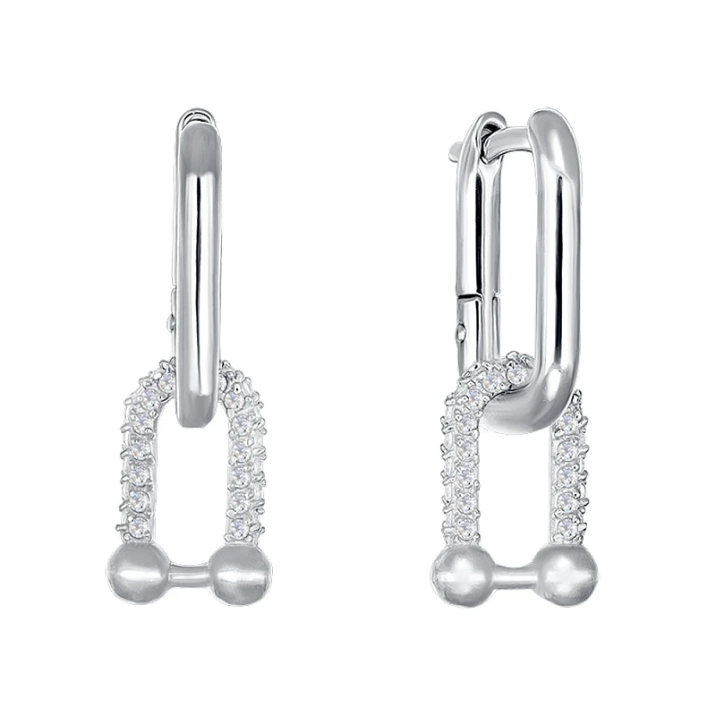 Серьги  серебряные с фианитом