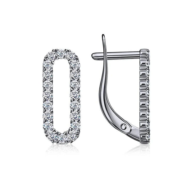 Серьги  из белого золота с фианитом