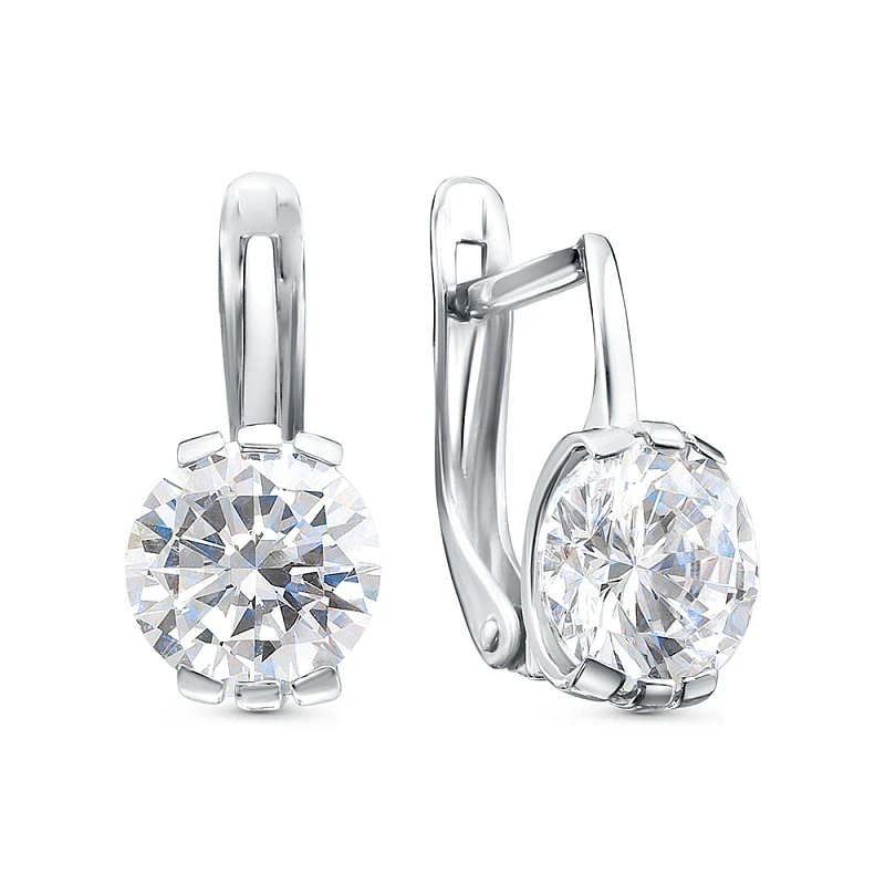 Серьги  серебряные с фианитом