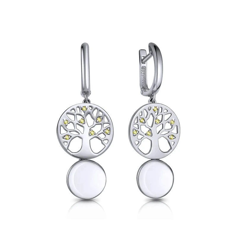 Серьги  серебряные с фианитом