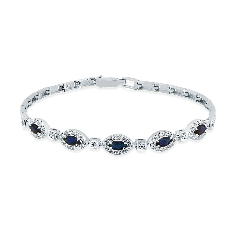 Браслет  из белого золота с сапфиром