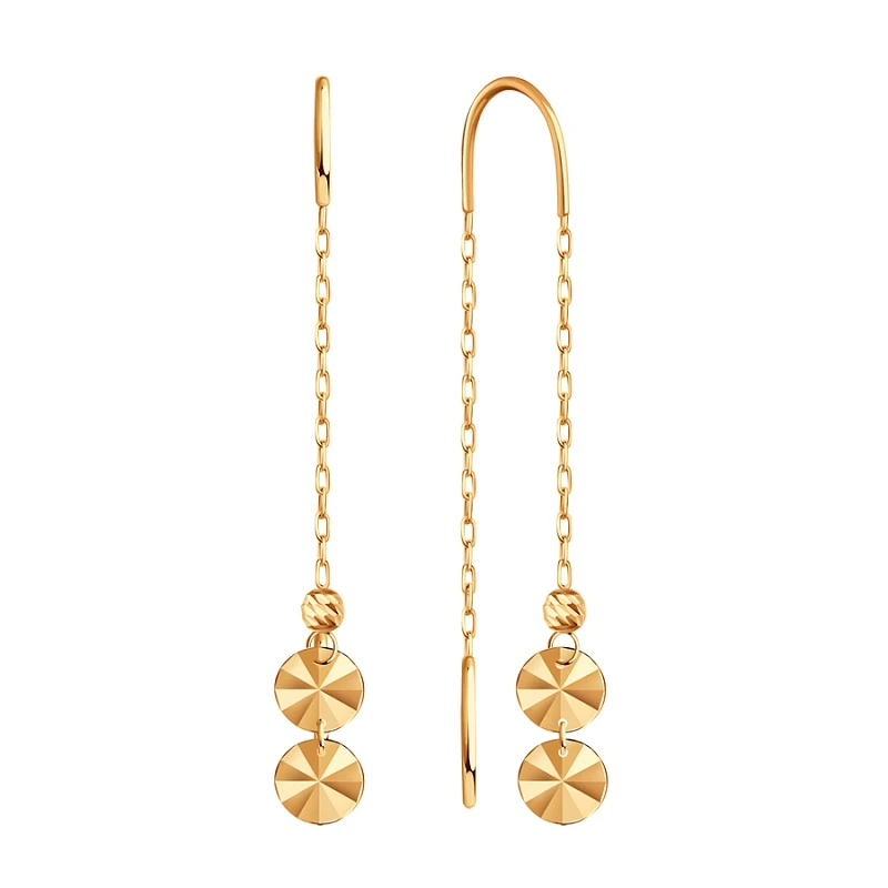 Серьги  из красного золота