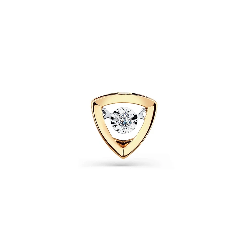 Подвеска  из красного золота с природным бриллиантом