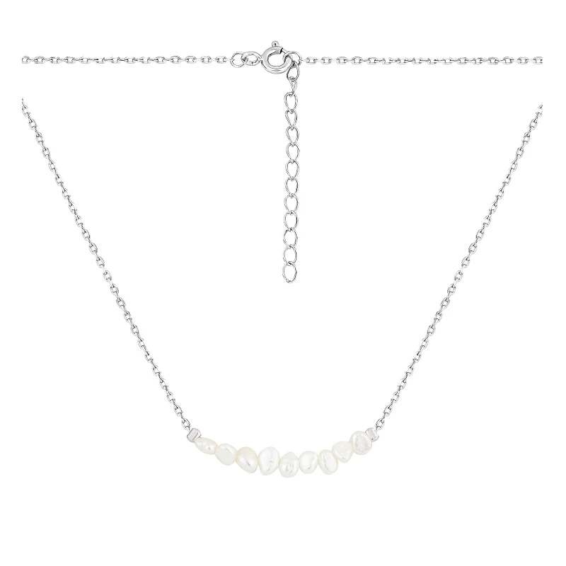 Колье  серебряное с жемчугом