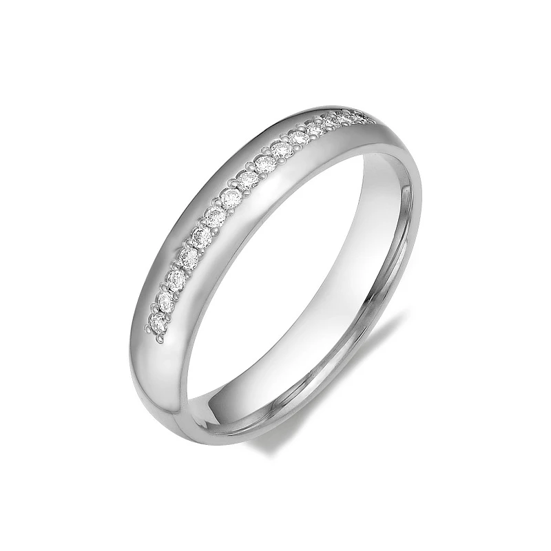 Кольцо  из белого золота с природным бриллиантом