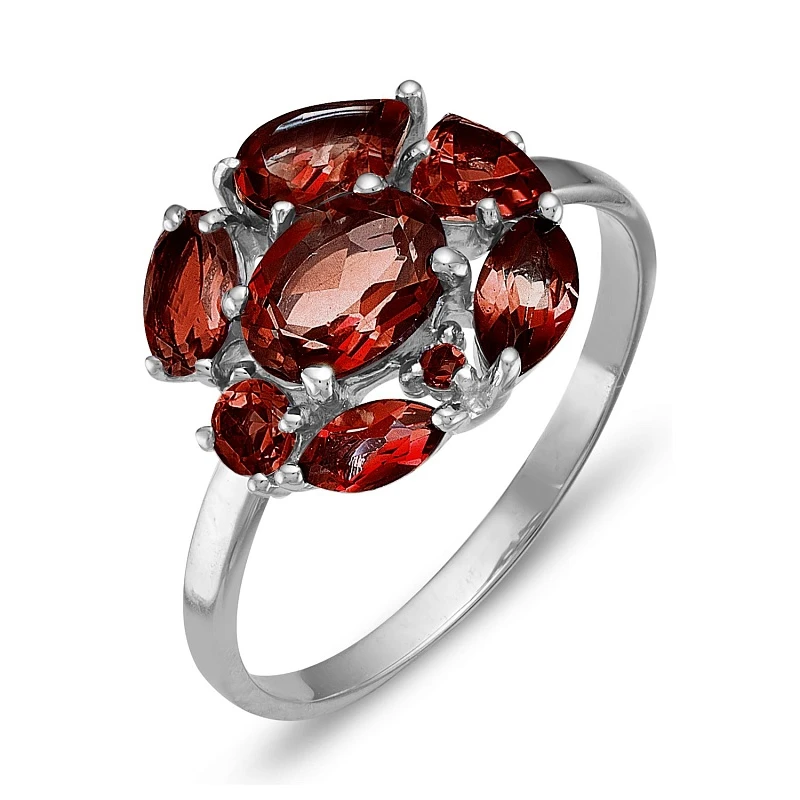 Кольцо  серебряное с гранатом