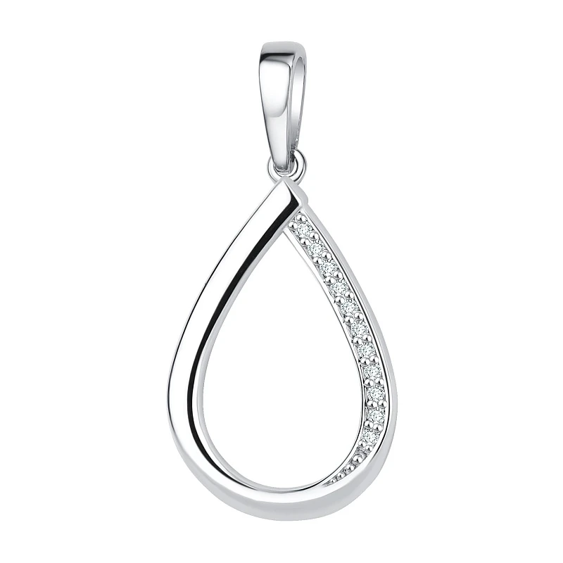 Подвеска  серебряная с фианитом