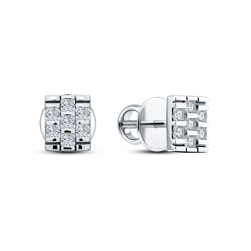 Серьги  серебряные с фианитом