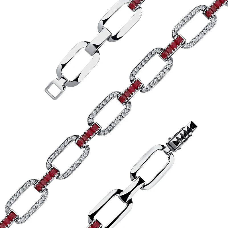 Браслет  из белого золота с рубином