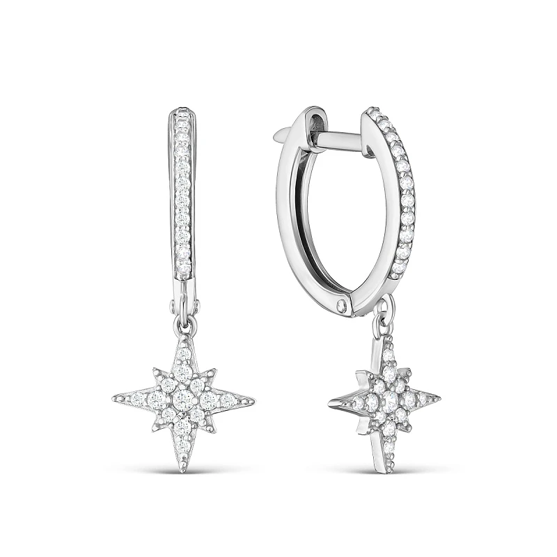 Серьги  серебряные