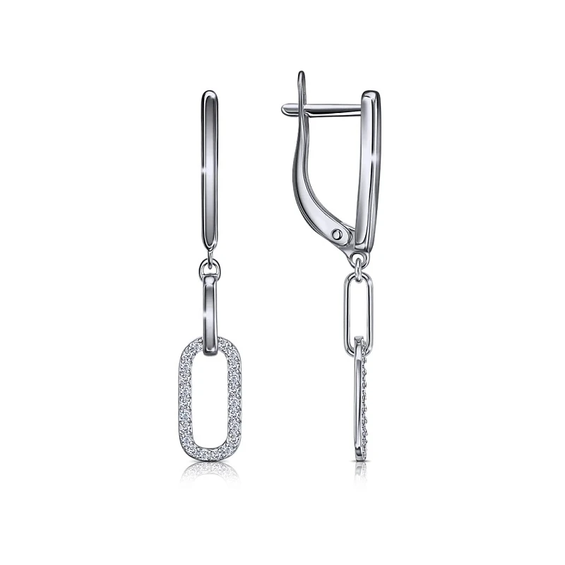 Серьги  серебряные с фианитом