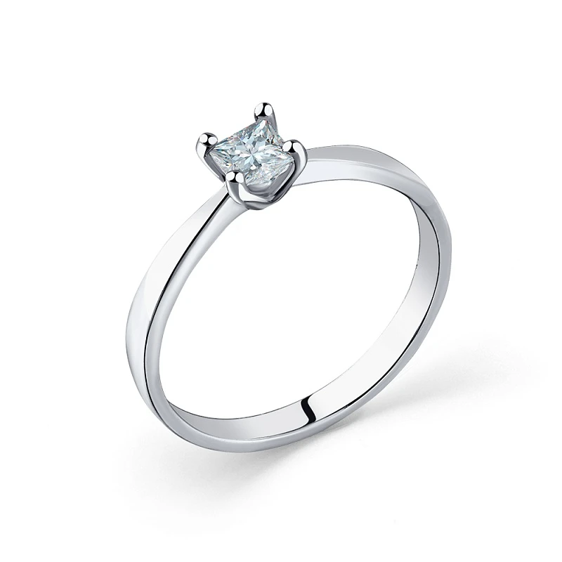 Кольцо  из белого золота с природным бриллиантом