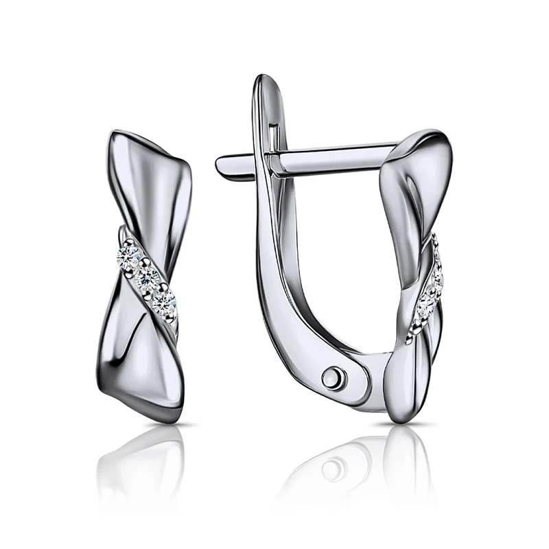 Серьги  серебряные с фианитом