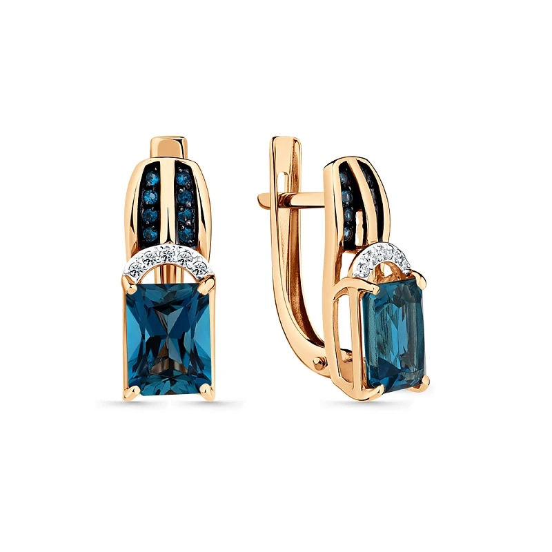 Серьги  из красного золота с топазом