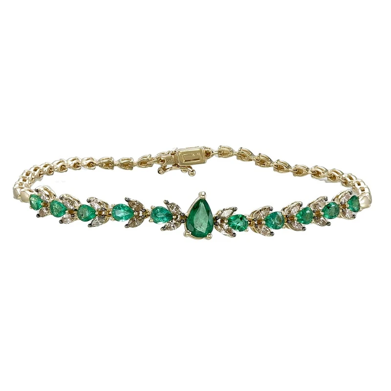 Браслет  золотой с изумрудом