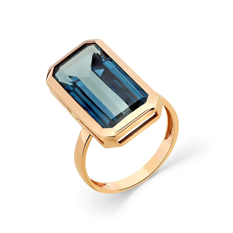 Кольцо  из красного золота с топазом