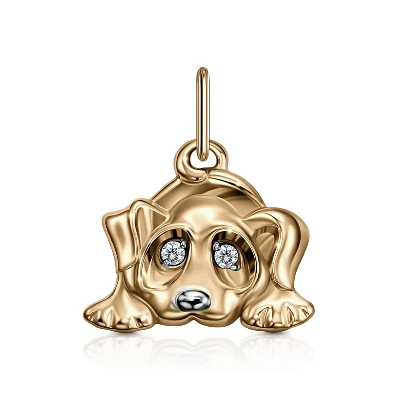 Подвеска  из красного золота с фианитом