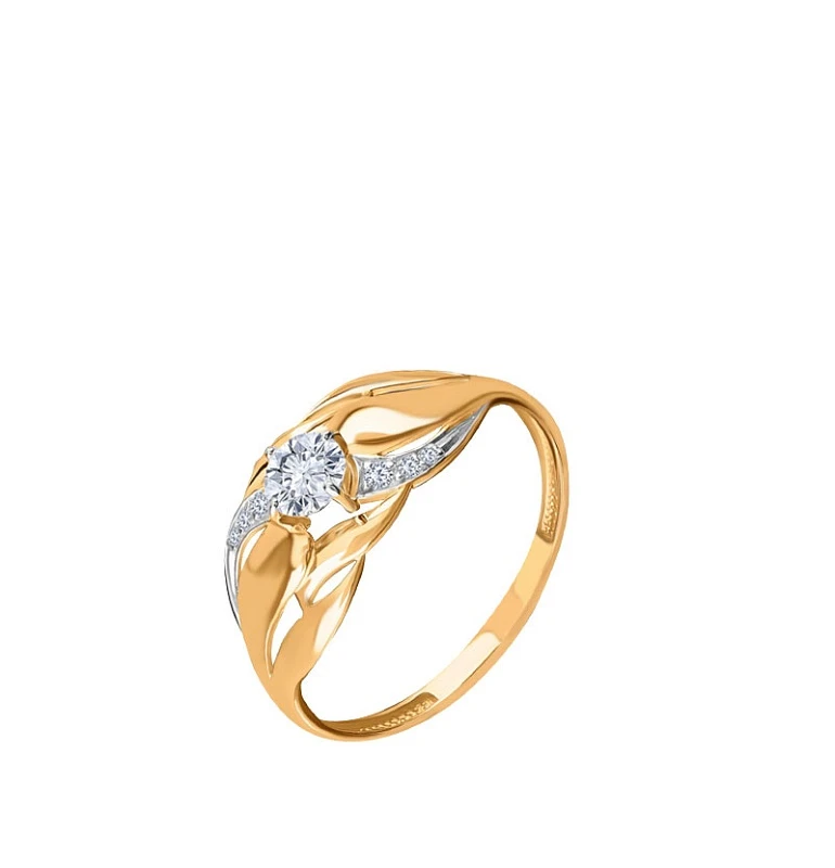 Кольцо «Goldman» из красного золота с фианитом