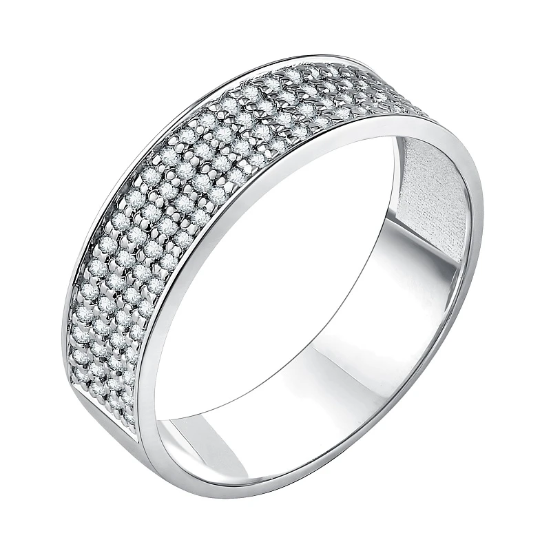 Кольцо  серебряное с фианитом