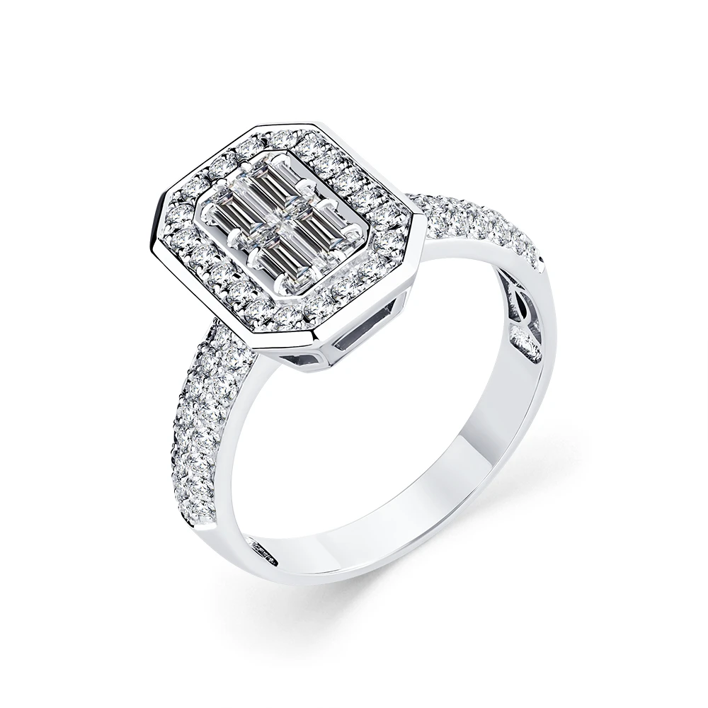 Кольцо  из белого золота с бриллиантом