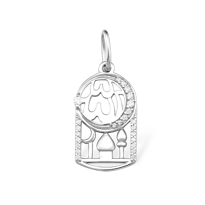 Подвеска  серебряная с фианитом