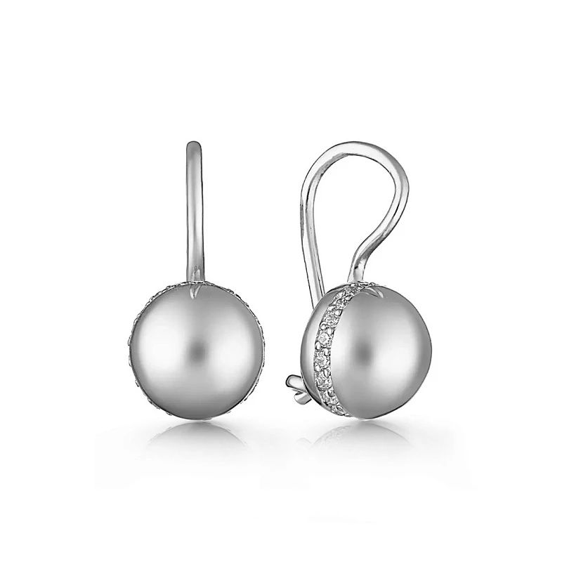 Серьги  серебряные с фианитом