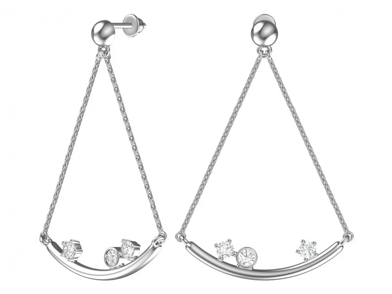 Серьги  серебряные