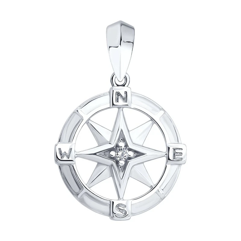 Подвеска серебряная с фианитом