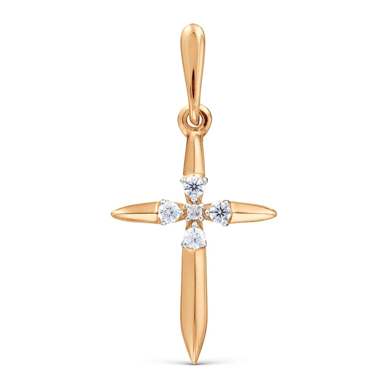 Подвеска  из красного золота с фианитом