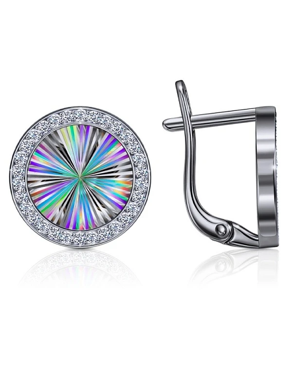 Серьги  из белого золота с фианитом