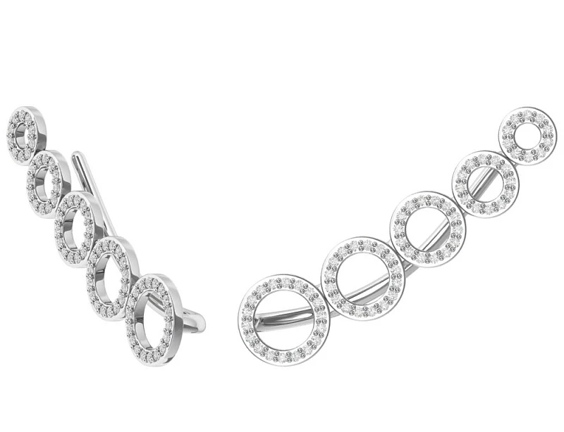 Серьги  серебряные с фианитом