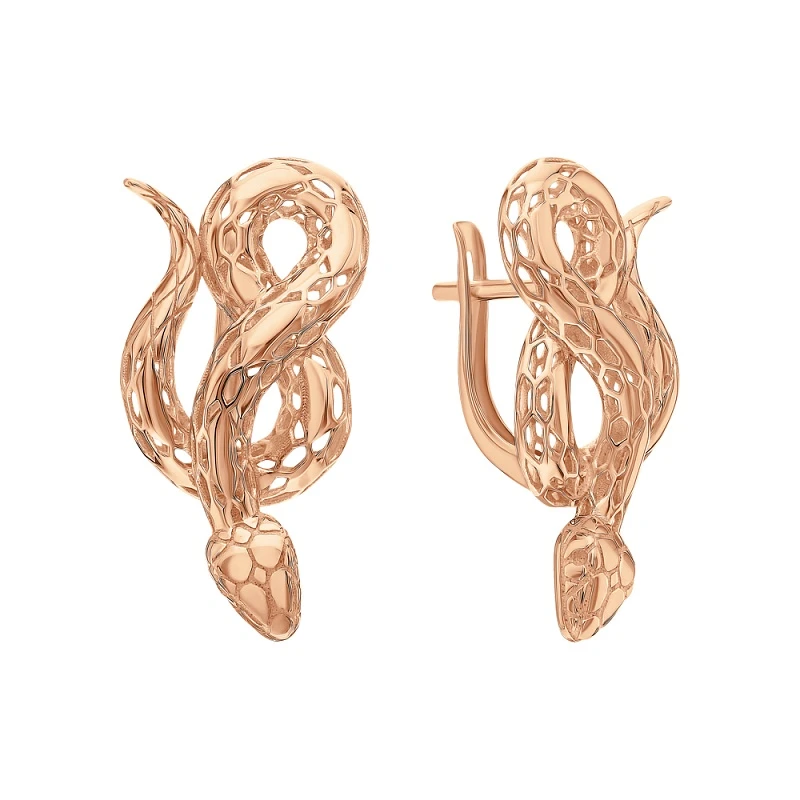 Серьги  из красного золота